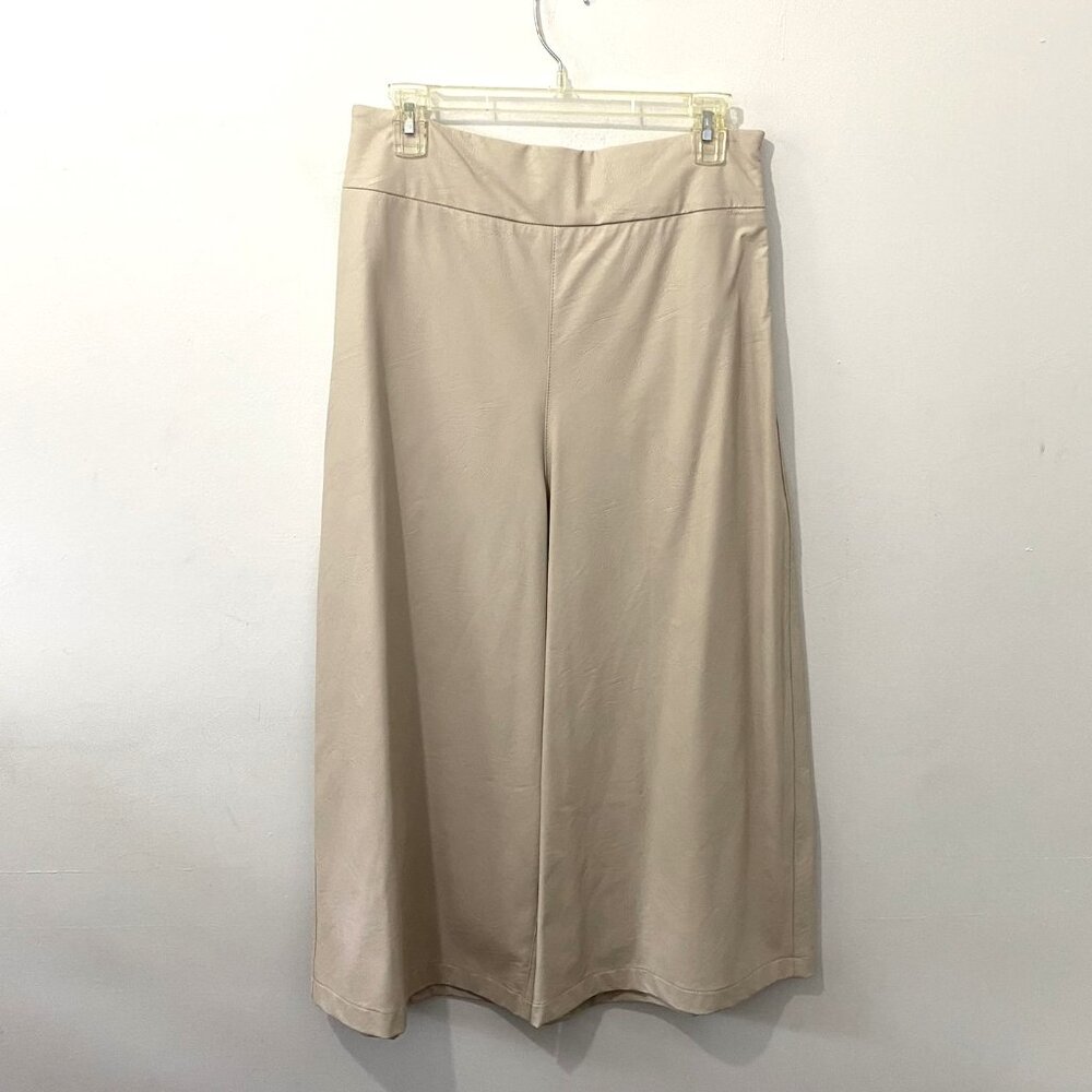 Alessio Bardelle Women’s Size Medium Faux Leather Capri Flared Leg Dress Pants